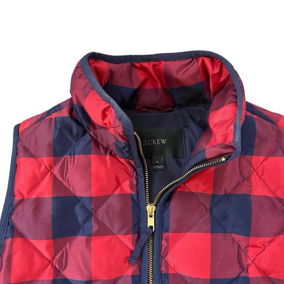 J.Crew Plaid Quilted Feather Down Vest - S - Picture 2 of 3